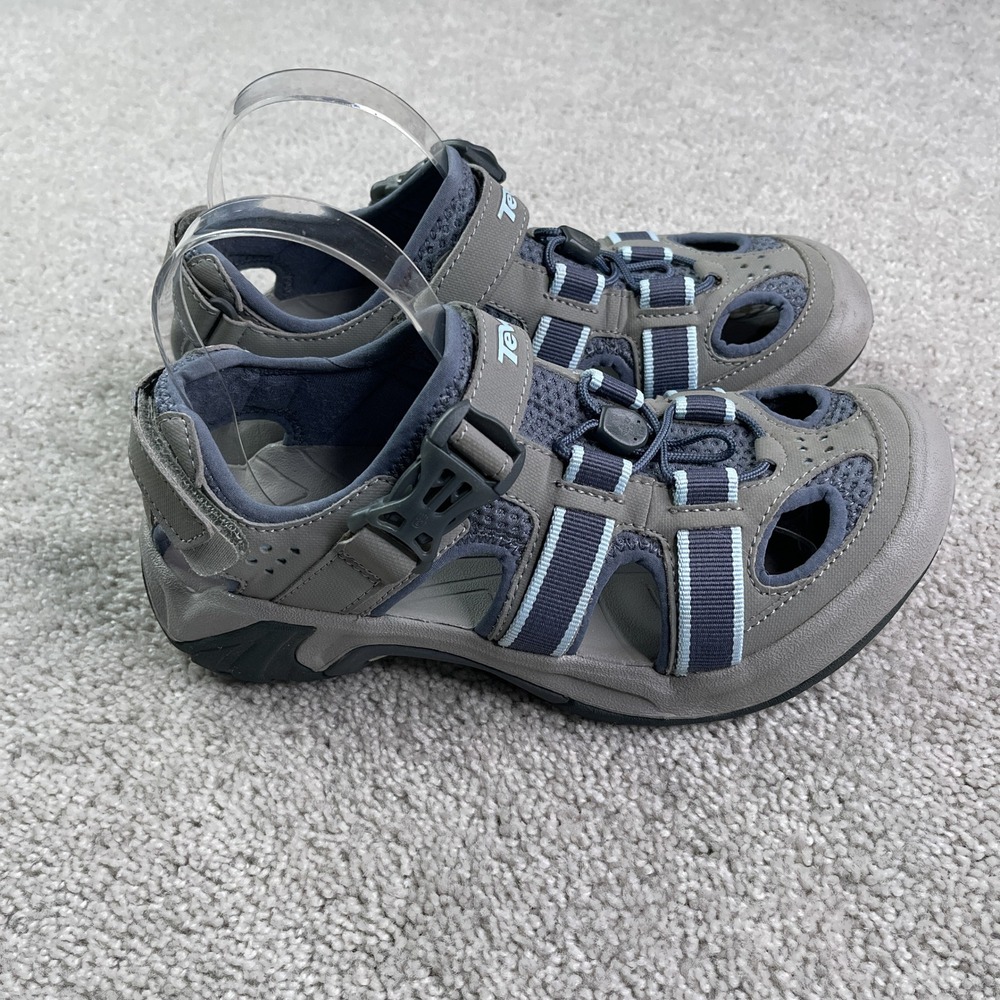 Teva Omnium Water Sandals Women Size 7 Grey Hiking Trail Hybrid Outdoors